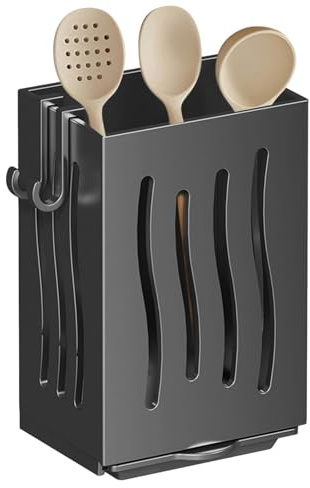 Genérico Soporte para cubiertos montado en la pared,Soporte para utensilios montado en la pared - Estante para cubiertos | Estante organizador independiente multifuncional para encimera para cocina