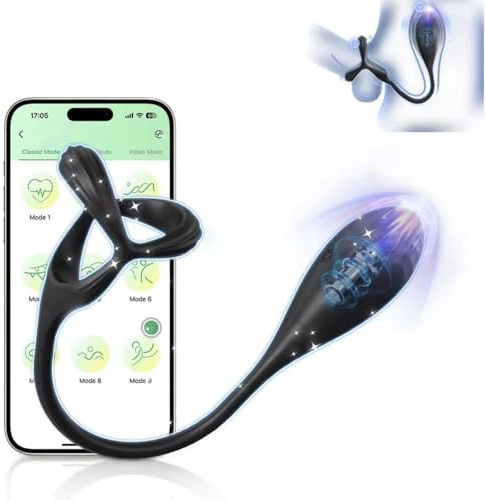 Qhysin Anal Vibrator Prostata Stimulation Männer mit Penisring Sex Spielzeug für die Mann Anal Dildo Buttplug Analvibratoren mit 9 Vibrationsmodi Analplug Vibratoren Vibratorensets für Männer Sex Toys