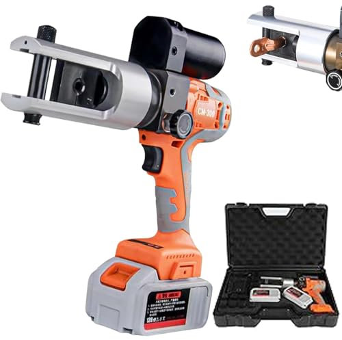 ZephyrGlow Crimpadora hidráulica Recargable - 16-300Mm², con 11 Troqueles, para terminales de Cobre y Aluminio, con 2 baterías
