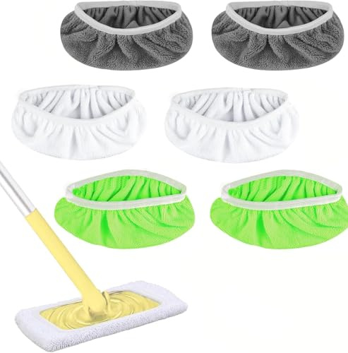 6 PCS Reusable Microfiber Sweeping Mop Refills, Wet and Dry Sweeping Cloth, Reusable Mop Pads, Washable Wipes Replacement for Any Floor Types Cleaning
