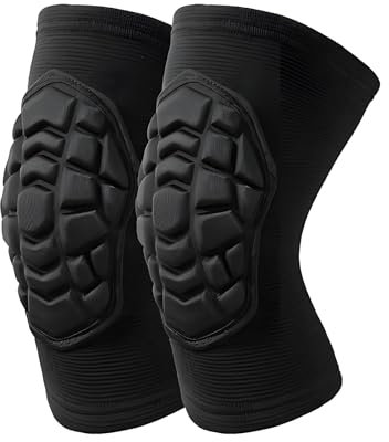 LIUQOBN Thick Foam Knee Pads Knee Pads for Men Women Elasticity Protective, Suitable for Sports Gardening Dance Cleaning Pack, Black（L）
