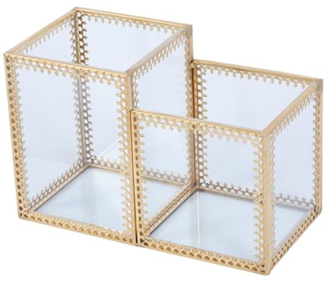 DEARMAMY Schmuck-display-box Schublade Make-up-aufbewahrungsbox Anzeige Kosmetik Desktop-veranstalter Für Kleinigkeiten Schminkkoffer Bausatz Schmuckschatzkoffer Tasche Kupfer Golden