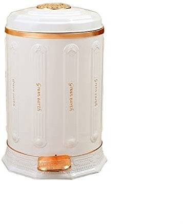 SGKOMN Pattumiera 6L/12L Pattumiera di Lusso in Acciaio Inox Leggero Pattumiera Soggiorno Camera da Letto Cucina Pattumiera a Pedale, Cestino Bianco(10L)