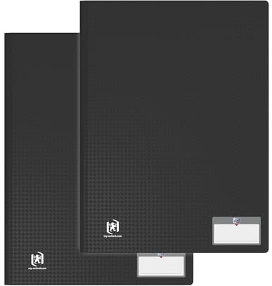 OXFORD Lot de 2 Porte Vues 80 vue / 40 Pochettes A4 Memphis Couverture Polypro Noir