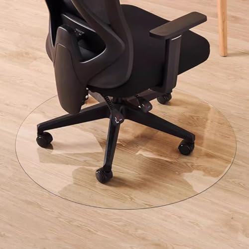 Round Office Chair Mat PVC Carpet Protector Non-Slip Clear Chair Mat for Carpeted Floor Waterproof Plastic Floor Mats for Hardwood Floor Protector (80cm,1mm)