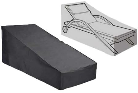 Housse De Protection Imperméable Pour Transat Jardin Extérieur – Tissu Oxford 210D, Coupe-Vent Anti-UV Et Anti-Poussière Avec Cordon, Bain Soleil Exterieur Pliante (Noir,200x68x40/70CM)