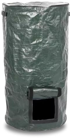 Zanthicia Bolsa de recolección de residuos abono para Invernadero jardín, contenedor Hierba fermento, contenedor Almacenamiento Saco Hojas con Ventana visualización, 34 galones