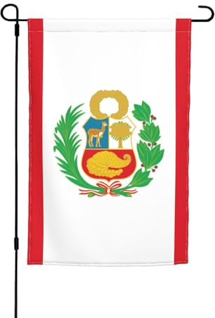 Bandera de Perú para decoración de jardín, diseño duradero y elegante para todas las estaciones, adecuado para terrazas, balcones, césped