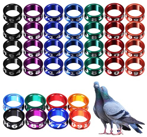 SHINEOFI 50 Stück Metall Geschlossene Beinringe für Vögel und Papageien Praktisches Vogelschutz Zubehör für Brieftauben und Taubenfußkreis Zufällige Farbe