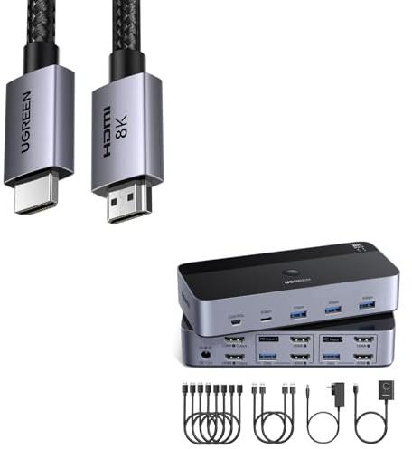 UGREEN Cavo HDMI+Switch HDMI KVM 2 Ingressi 2 Uscite