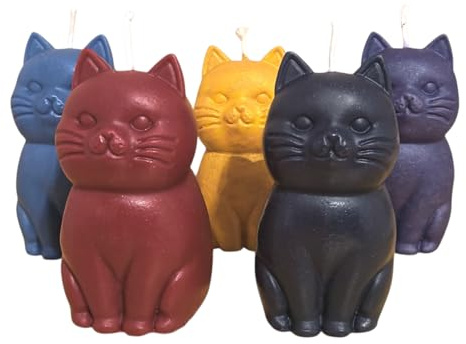 Katzenkerze, Duftkerze Katze, Cute Cat Kerzen Set, Tierkerze aus Rapswachs, handgemachte Kerze, Frühlingskerze, Tier Deko, Figurkerze, Dekokerze, Geschenk für Katzenliebhaber, Osterkerze, Home Decor