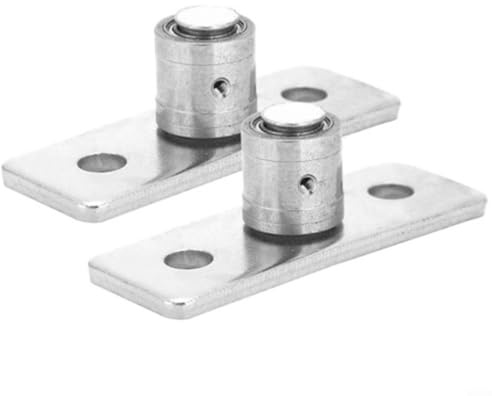 MKTOLHUS Confezione da 2 guide per pavimenti in acciaio inox, con fondo a rullo piatto, per porte scorrevoli in legno, funzionamento silenzioso e scorrevole, 4,8 x 1,8 x 1,5 cm