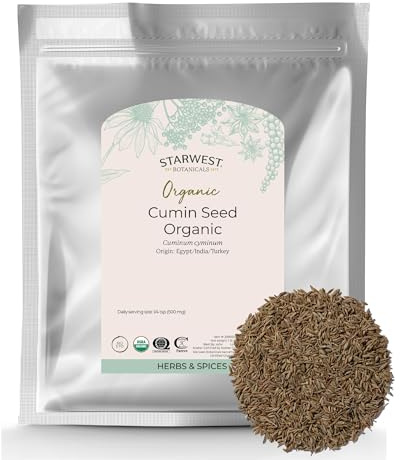 Starwest Botanicals Organic Cumin Seed - Dried Seasoning for Curry, Chili, & Other Food, Rich & Earthy Spice, Supports Digestion, Non-GMO - Bulk 1 lb Bag
