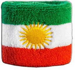 Flaggenfritze® Schweißband Kurdistan-Unterstützer, Sportbegeisterte, Unisex, Laufen, Rot, Weiß, Grün, 7 x 8 cm