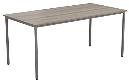 Office Hippo Office Table, Sturdy & Robust Computer Table, Stylish Work Table For Home Office, Ideal Desk Table For Any Work Space, Height Adjustable Feet, 5 Year Guarantee, Grey Oak, 120 x 80 x 73 cm