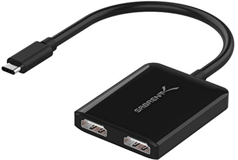 SABRENT USB C auf Dual HDMI Adapter 4K@60Hz, Externe USB Grafikkarte für Laptop (DA-UCDH)