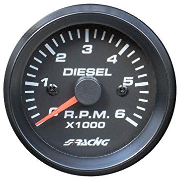SIMONI RACING TM/BD Black Line 2 Drehzahlmesser 0-6000 RPM für Dieselfahrzeuge