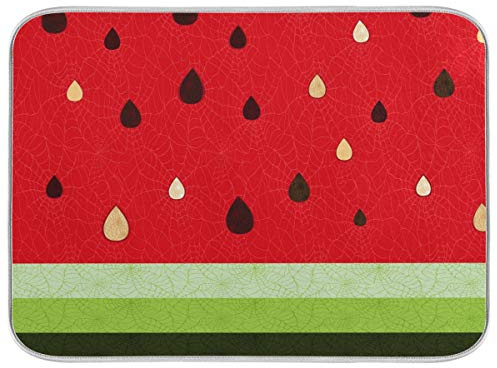LUCKYEAH - Tappetino assorbente ad asciugatura rapida per piatti a base di frutta e anguria, per casa, cucina, bancone da pranzo, 40,6 x 45,7 cm