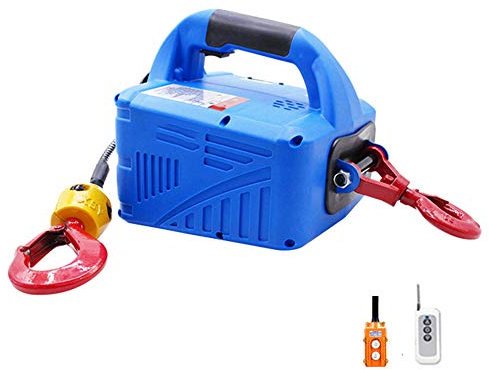 Tragbares elektrisches Hebezeug, 220 V elektrische Winde Ankerwinde mit drahtloser Fernbedienung Elektrisches Hebezeug, 1500 W Hebezeug 100/200/300 / 500KG
