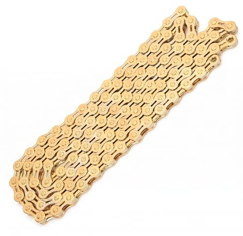 T opiky 8-Fach Kette, 116 Glieder Kette, Carbonstahl Fahrradkette, für MTB Rennrad Gold
