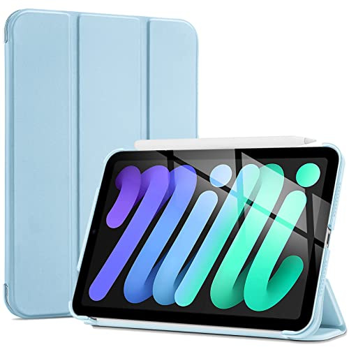ProCase Smart Case for iPad Mini 7 (A17 Pro 2024)/ Mini 6 2021 8.3 Inch, Hard Back Cover for iPad Mini 7th/6th Generation A2995/A2996/A2993/A2567/A2568/A2569 -Skyblue