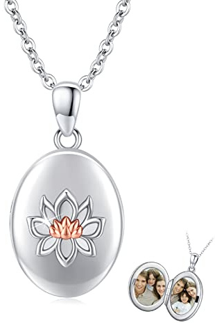 Waysles Halskette 925 Sterling Silber für Damen mit Verschiedenen Blumen & Natur Anhänger | Inspirierender Schmuck Geschenk für Frau Mutter Freundin | Verstellbar