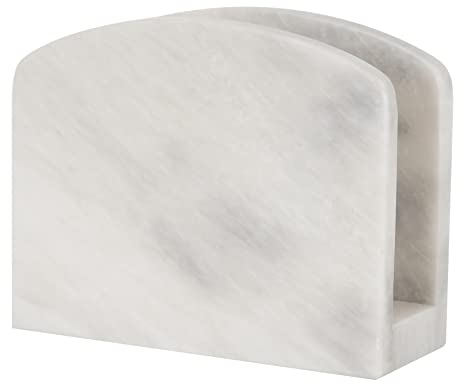 RadicalN Porte-serviettes de table en marbre blanc fait main - Simple et moderne - Utilisable comme porte-ustensiles et décoration