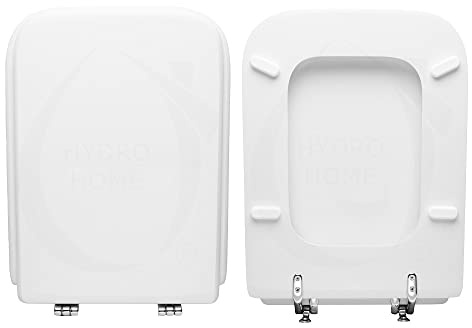 HYDRO HOME Tavoletta Wc Epoca Dolomite Come Originale, Copriwater In Legno Rivestito Con 2 mm Di Resina, Tavoletta Water Con Cerniere Inclinate Fissaggio Dall’ Alto MADE IN ITALY