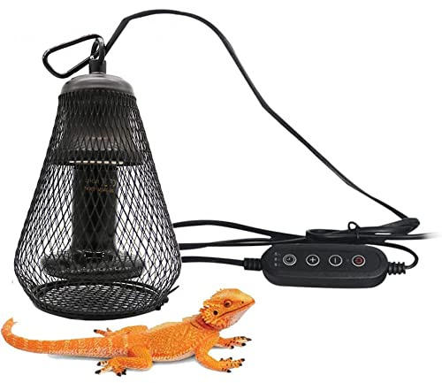EXECAB Lampe de Chauffage pour Reptiles à Grille de 100 W, Lampe de Chauffage en céramique à Dimming continu, Chauffage pour Reptiles avec Filet Anti - écaillage
