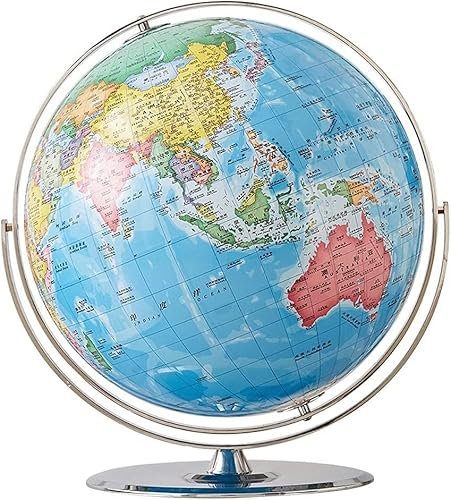 globus World Globe Edelstahlglobus mit Metallständer 16,5 Zoll Bildung Karte Home Office Desktop Display Globe Home Decor Praktisches Lehrbuch