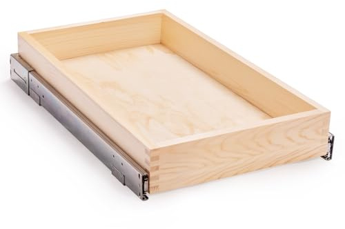 Mulush 35,6 cm B x 53,3 cm T x 7,6 cm H sanft schließender Schubladen-Organizer aus Holz für die Küche (Schrankbreite > 36,8 cm für untere Montage, Breite = 35,6 cm für seitliche Montage)