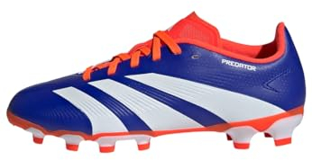 adidas Predator League J Football Boots Multi Ground, Botas de fútbol Unisex Adulto, Lucid Blue/Cloud White/Solar Red, 37 1/3 EU