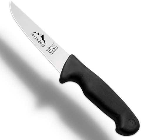 HESTENBERG Solingen Germany Stechmesser in Schwarz, geeignet als Metzgermesser, Schlachtmesser & Fleischmesser (5)