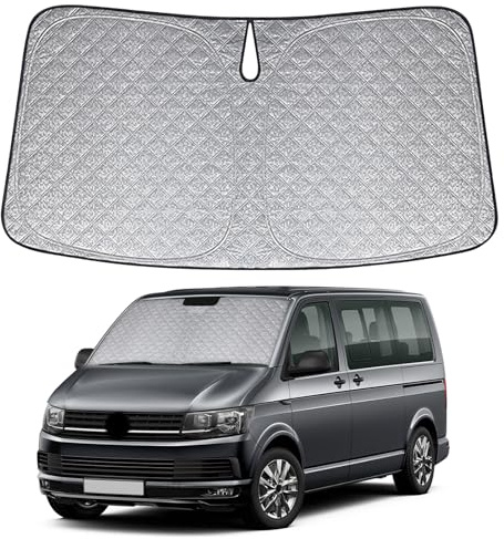 Sonnenschutz Frontscheibe Ersatz für VW T5 T6 T6.1 California 2003-2026 | Auto Windschutzscheibe Sonnenschutz Innen, Faltbar Sonnenschirm Auto UV Schutz Reflektierender Staub Schutz Sonnenschutzfolie