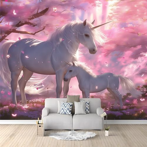 Fototapete Einhorn Rosa 300x210 cm Tapete Fototapeten Vlies Tapeten Vliestapete Wandtapete Moderne Wand Schlafzimmer Wohnzimmer Wand tapete