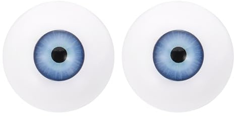 PATIKIL 30mm Ojos 1 Par de Ojos de Acrílico Realistas Medio Máscaras Adornos de Halloween Arte y Manualidades Azul Claro
