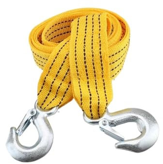 ANKOULA 300 cm 3 Tonnen Auto-Abschleppseil Abschleppgurt Nylon Haken Aus Legiertem Stahl Notfallrettungswerkzeug Zubehör Kompatibel Mit Anhänger Offroad 4x4 Motorrad(2pcs)