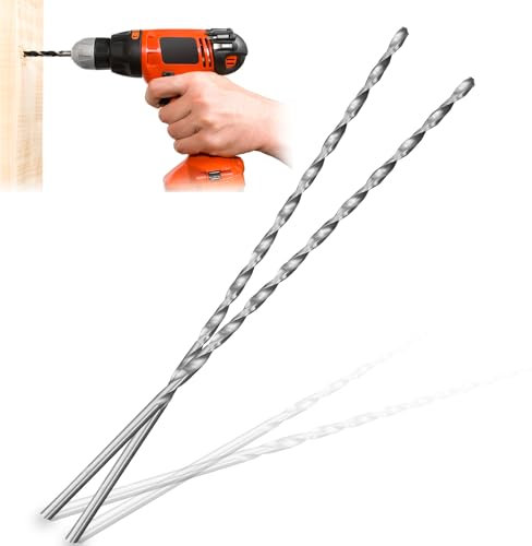 2 punte elicoidali in metallo hss 4 mm x 200 mm, punte a torsione extra lunghe, per metallo temprato, lavorazione del legno, plastica, lega di alluminio (punte SDS)