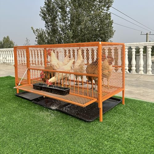 Großer Hühnerstall Kaninchenstall Geflügelkäfig und Auslauf für den Außenbereich, Hühner- und Entenstall mit abnehmbarem Tablett für Verschiedene Haustiere(Size:39.37x23.6x28.7in)