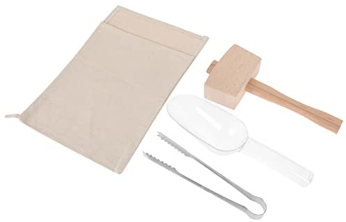 Ciieeo Crushed Ice Mallet Reusable Ice Bags and Scoop Clip for Bar Pub Kitchen Use