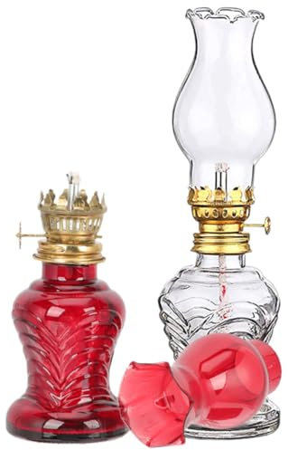 ABOOFAN 2stücke Glas Petroleumlampe Retro Lampe Für Innenbereich Öllaterne Mit Transparentem Schirm Für Wohnzimmer Schlafzimmer Dekoration Und Kollektion