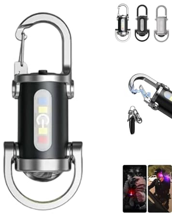 Argumub 2 in 1 Flashlight and Power Bank, 1200lm Super Bright Mini Keychain Flashlight Waterproof, Portable Mini Keychain (Black(Not Rechargeable))