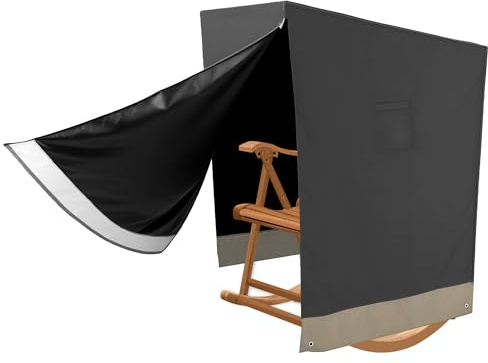 Hängesessel Abdeckung 420D Abdeckplane mit Schaukelstuhl-Abdeckung mit Doppelzipp,Wasserdicht UV-Anti Winterfest Schutzhülle Gartenmöbel Abdeckplane für Hängestuhl(128x105x140/160cm)