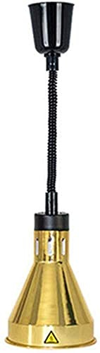 Chandelier Light, Food Heating Lamp Adjustable Telescopic Heat Lamp Adjustable Chandelier Single Head Down The Buffet Food Heat Lamp Display Food Pizza(Gold)
