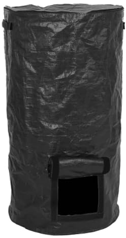 Blmirror Garden Yard Compost Bag with Lid Waste Sacks Composter 34 Gallon Ferment Manure Waste Collector