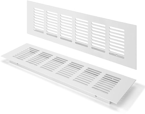 Griglia di Ventilazione argento, Griglia di Aerazione Può Aiutare a Ventilare l'armadio Rettangolare da 80 x 250mm Armadi e Vamere da Letto Con Viti per Armadi Porte Scarpiere Cassettiere (2 Pezzi)