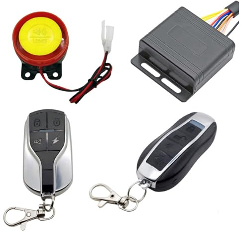 Fangxuee de Alarma de Seguridad Unidireccional para Motocicletas y Bicicletas con Control Remoto e Inmovilizador de Arranque de Motor