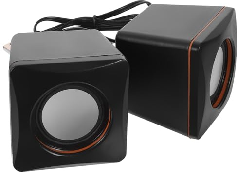 HEALSOPTHY Mini Altavoz USB para Ordenador Compacto y Portátil Altavoz Estéreo con Subwoofer Integrado Carcasa Abs Duradera para Escritorio y Viajes