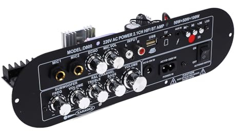 Taruor Amplificatore Digitale con Ingressi multipli. Amplificatore Stereo 50 W con Bassi Trasmissione Audio Versatile (Spina europea)