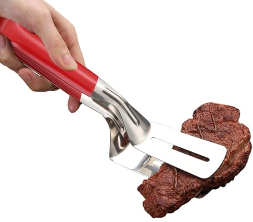 Grilltång - 25,5 x 6,7 cm/10,04 x 2,64 tum grilltång i rostfritt stål | Grilltångspatel, robust metallspade för biff, fisk, hamburgare, grill, pizza, pannkaka